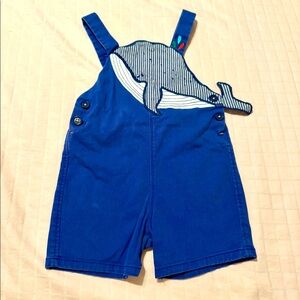 Baby Boden Whale blue denim romper